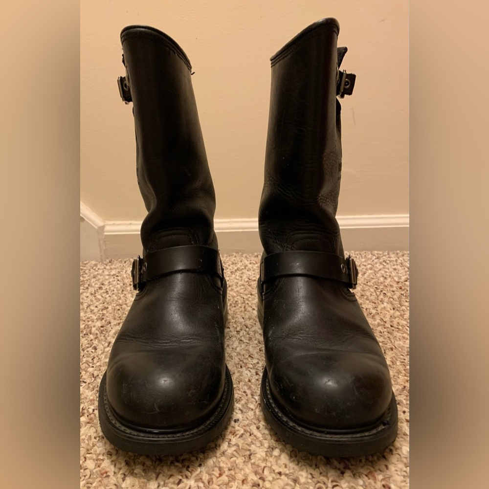 Harley-Davidson Black Leather Boots 8.5